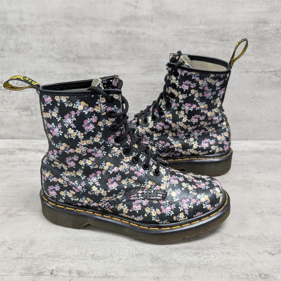 Dr. Martens Shoes - Dr. Martens 1460 Tydee Ditsy Floral Combat Boots Women's Size 6